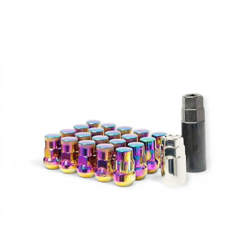 Wheel Mate Muteki SR35 Close End Lug Nuts w/ Lock Set - Neon 12x1.50 35mm - Lunaticsco