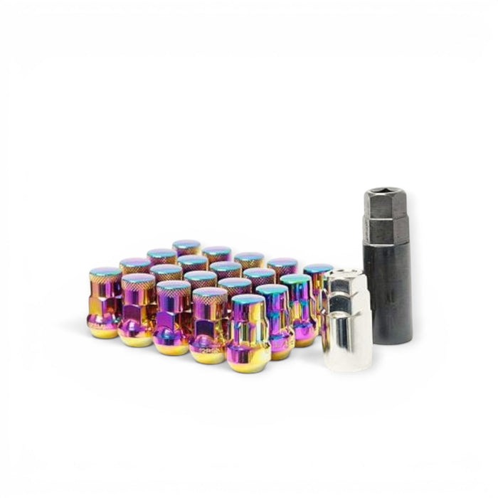 Wheel Mate Muteki SR35 Close End Lug Nuts w/ Lock Set - Neon 12x1.50 35mm - Lunaticsco
