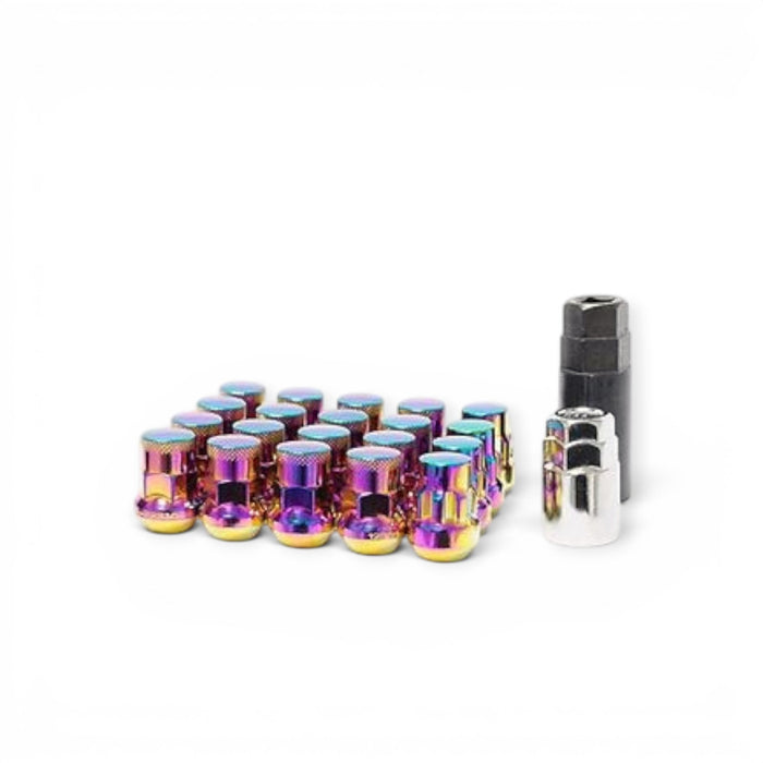 Wheel Mate Muteki SR35 Close End Lug Nuts w/ Lock Set - Neon 12x1.50 35mm - Lunaticsco