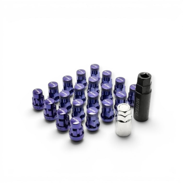 Wheel Mate Muteki SR35 Close End Lug Nuts w/ Lock Set - Purple 12x1.25 35mm - Lunaticsco