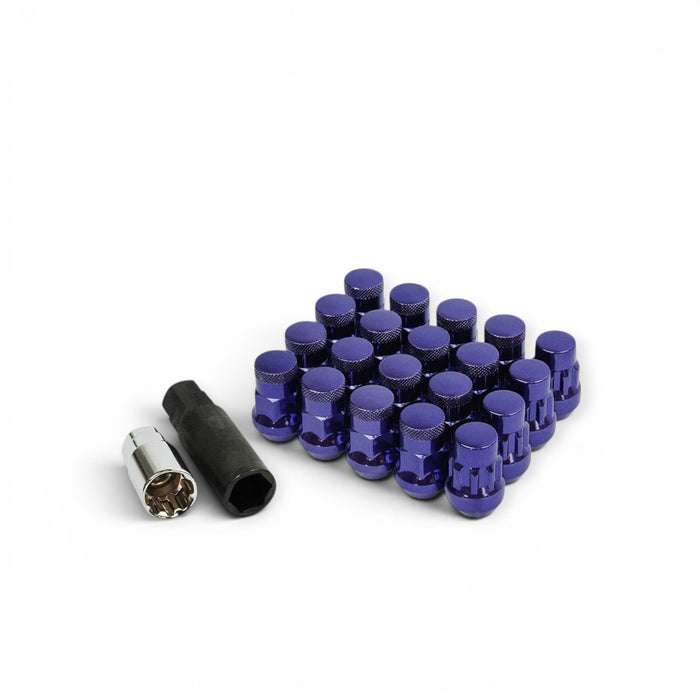 Wheel Mate Muteki SR35 Close End Lug Nuts w/ Lock Set - Purple 12x1.50 35mm - Lunaticsco