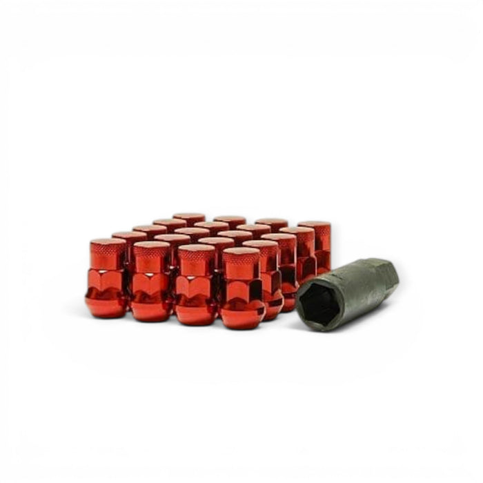 Wheel Mate Muteki SR35 Close End Lug Nuts w/ Lock Set - Red 12x1.50 35mm - Lunaticsco