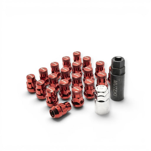 Wheel Mate Muteki SR35 Close End Lug Nuts w/ Lock Set - Red 12x1.50 35mm - Lunaticsco
