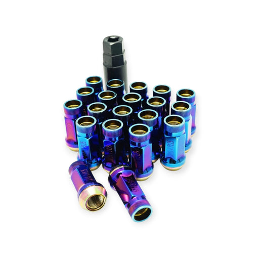 Wheel Mate Muteki SR45R Lug Nut Kit 12x1.25 - Burned Blue (QTY 20) - Lunaticsco