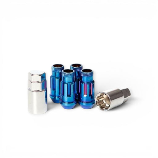 Wheel Mate Muteki SR48 Open End Locking Lug Nut Set of 4 - Burning Blue Neon 12x1.25 48mm - Lunaticsco