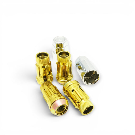 Wheel Mate Muteki SR48 Open End Locking Lug Nut Set of 4 - Gold Chrome 12x1.25 48mm - Lunaticsco
