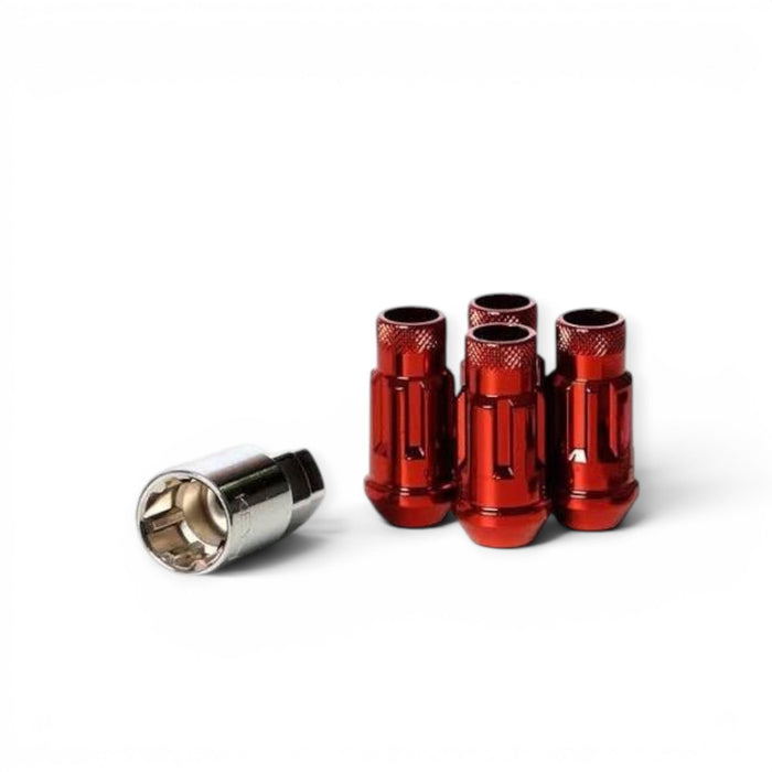 Wheel Mate Muteki SR48 Open End Locking Lug Nut Set of 4 - Red 12x1.25 48mm - Lunaticsco