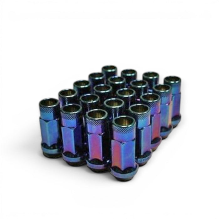 Wheel Mate Muteki SR48 Open End Lug Nuts - Burning Blue Neon 12x1.25 48mm - Lunaticsco