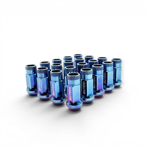 Wheel Mate Muteki SR48 Open End Lug Nuts - Burning Blue Neon 12x1.50 48mm - Lunaticsco