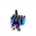Wheel Mate Muteki SR48 Open End Lug Nuts - Burning Blue Neon 12x1.50 48mm - Lunaticsco