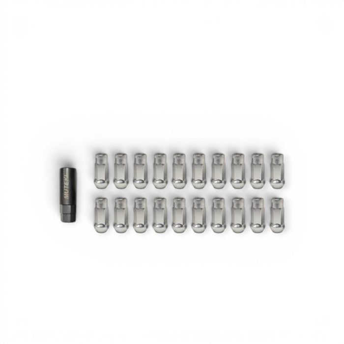 Wheel Mate Muteki SR48 Open End Lug Nuts - Satin Silver 12x1.25 48mm - Lunaticsco