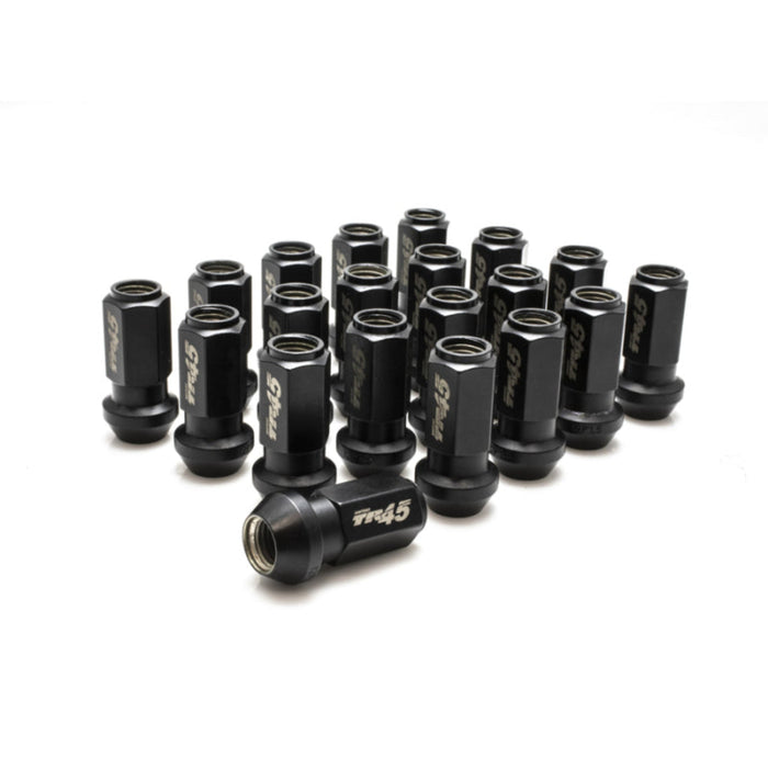 Wheel Mate Muteki TR45 Open End Lug Nuts - Black Chrome 12x1.25 45mm - Lunaticsco