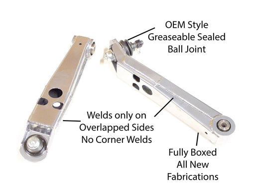 Xcessive Manufacturing Front Lower Control Arm - Chrome 83-87 Toyota Corolla - Lunaticsco