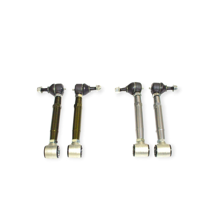 Xcessive Manufacturing Pro Street emerald adjustable rear toe rods for 2001-2005 Lexus IS300 and Toyota Altezza SXE10. Polyurethane bushings for improved alignment, handling, and street performance. - Lunaticsco
