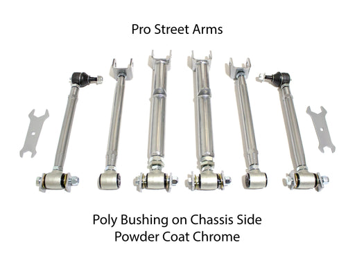 Xcessive Manufacturing Rear Adjustable Arms MX83 89 - 92 Pro Street - Chrome - Lunaticsco