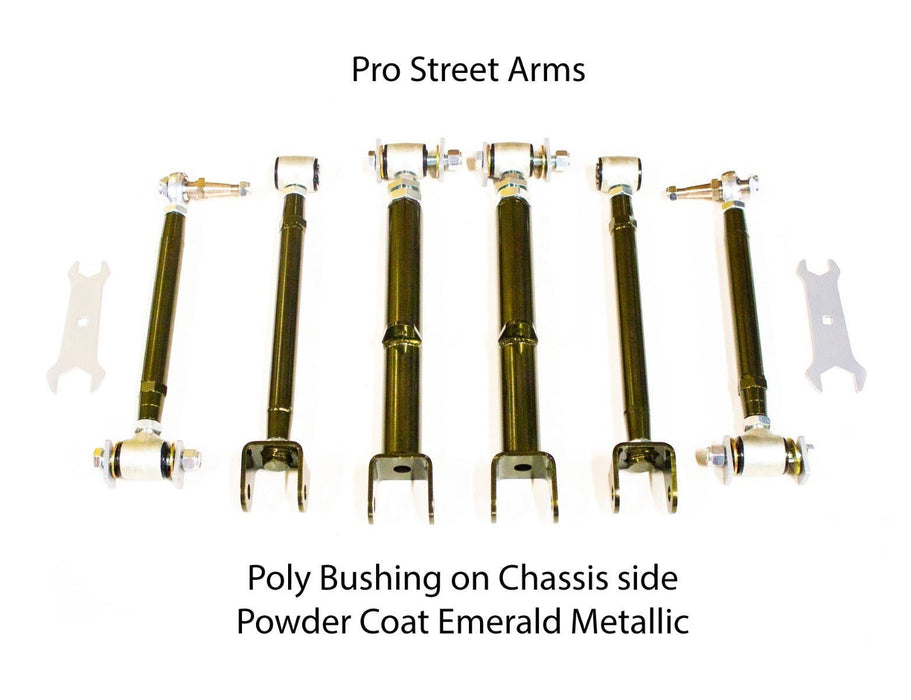 Xcessive Manufacturing Rear Adjustable Arms - Pro Street - Emerald Toyota Cressida MX83 89-92 - Lunaticsco