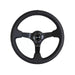 NRG Reinforced Sport Steering Wheel 350mm Odi Aurimas Bakchis Signature Race Style 3 Inch deep black Leather - Lunaticsco