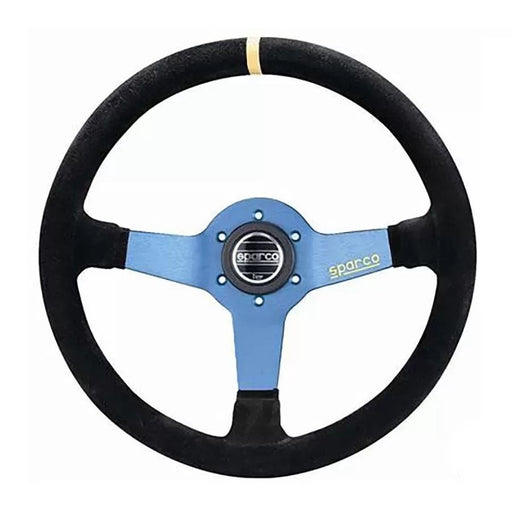 Sparco Steering Wheel Monza L550 Suede Black | Blue - Lunatics